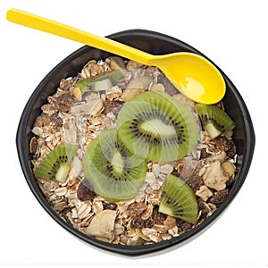 Fruit muesli bowl isolated