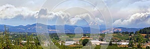 Fruit Orchards in Hood River Oregon Panorama