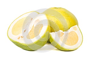 Fruit oroblanco with a slice and half