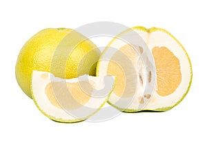 Fruit oroblanco with a slice and half photo