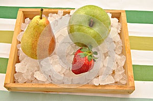 Fruit over crushed ice photo