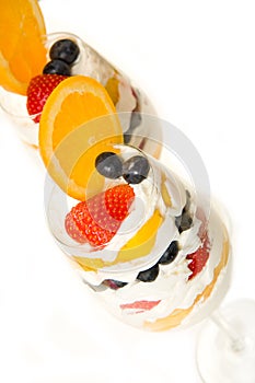 Fruit Parfait in Wine Glass