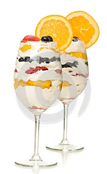 Fruit Parfait in Wine Glass