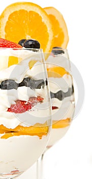 Fruit Parfait in Wine Glass