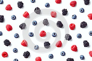 Fruit pattern of colorful wild berries