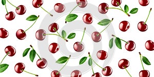 Fruit pattern of fresh ripe red cherries