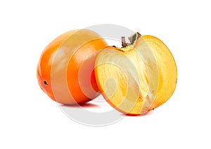 Fruit persimmons with half