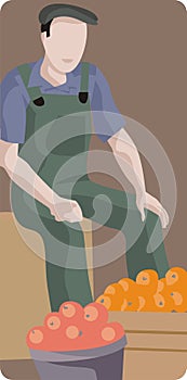Fruit Picker Illustration photo