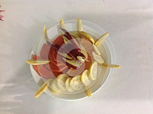 Fruit plate from top