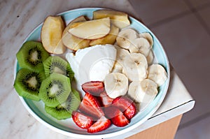 Fruit plate with yogurth photo