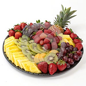 Fruit platters on white background