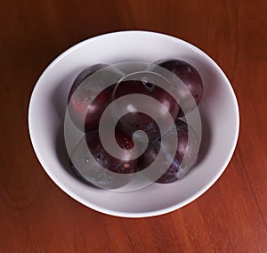 Fruit plum in plate