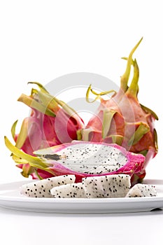 Fruit Pulp Of The Strawberry Pear On A White Plate photo