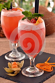 Fruit punch cocktail.