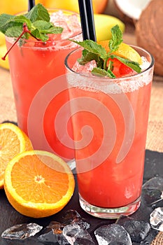 Fruit punch cocktail.