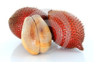 Fruit - sala, snake fruit on white background photo