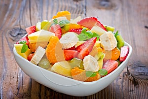 Fruit salad in the bowl