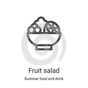 fruit salad icon vector from summer food and drink collection. Thin line fruit salad outline icon vector illustration. Linear