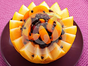 Fruit salad in melon