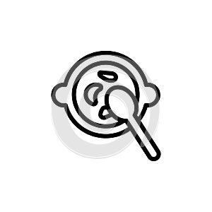 Fruit salad plate spoon icon. Simple line, outline vector elements of vegetarian food icons for ui and ux, website or mobile