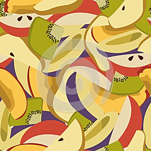 Fruit salad seamless vector pattern