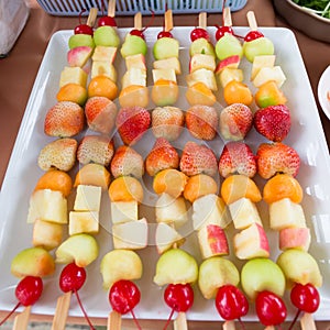 Fruit salad with strawberry apple