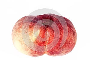 Fruit of Saturn Peach ( Paraguayos ) isolated on white background