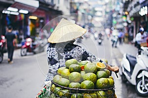 Fruit seller in Hanoi photo