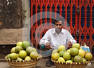 Fruit seller in Old Dhaka, Bangladesh