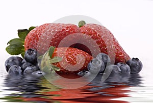 Fruit Series (strawberries and blueberries in water)