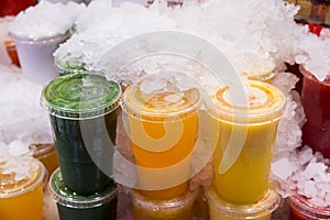 Fruit shakes in different flavors