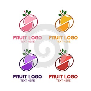 Fruit slice juice logo concept design vector illustration