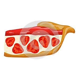 Fruit slice pie icon cartoon vector. Pastry tart