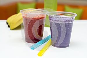 Fruit Smoothies and Straws