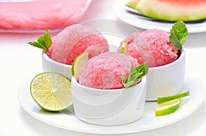 Fruit sorbet from watermelon photo