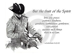 Fruit of the Spirit Bible Verse with Cowboy photo