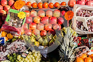 Fruit stall on sunny day