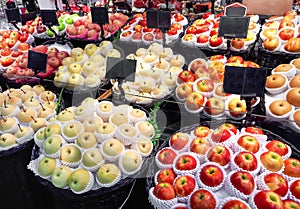 Fruit stall in the supermarket