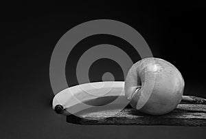 Fruit Still Life - Banana and Apple