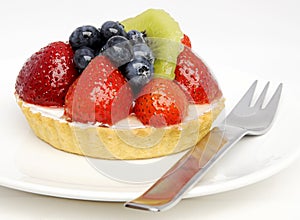 Fruit Tart and fork