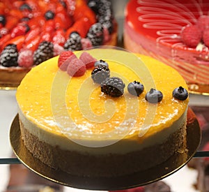 Fruit tart in French bakery