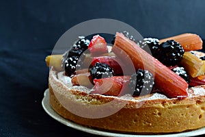 Fruit tart with fresh fruit on top