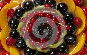 fruit tart, typical dessert made with shortcrust pastry and mixed fresh fruit