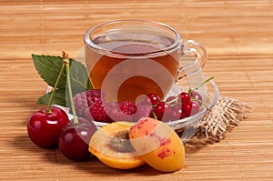 Fruit tea in cup