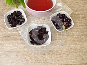 Fruit tea with dried cornelian cherry