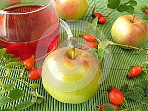 Fruit tea with rose hips and apples