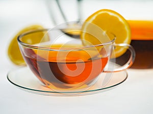 Fruit tea on white background