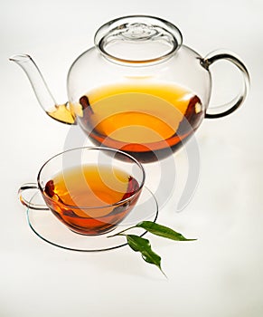 Fruit tea on white background