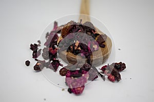 Fruit tea on a white background