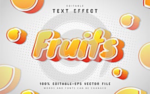 Fruit text effect with orange gradient